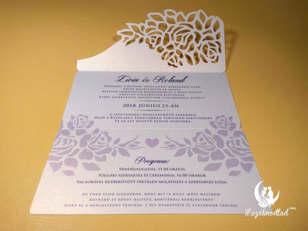 Rose envelope formavágott esküvői meghívó