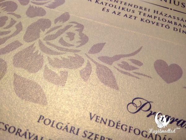 Rose envelope formavágott esküvői meghívó