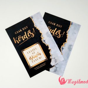 Elegáns kék márvány mintás tanúfelkérő kaparós sorsjegy egyedi kérdéssel