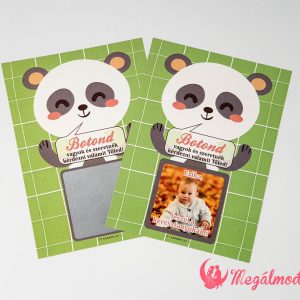 Aranyos panda macis keresztszülő felkérő kaparós sorsjegy, izgalmas meglepetésekkel.