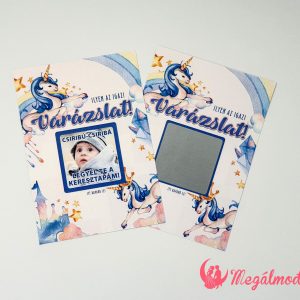 Varázslatos unikornisos keresztszülő felkérő kaparós sorsjegy