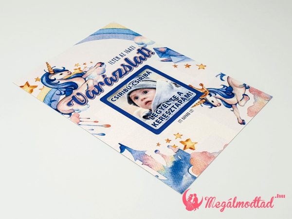 Varázslatos unikornisos keresztszülő felkérő kaparós sorsjegy