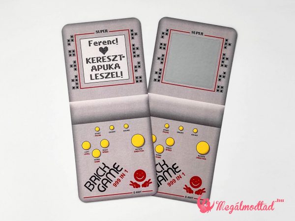 Tetris mintájú keresztszülő felkérő kaparós felülettel