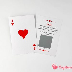 Ász kártyalapos tanúfelkérő kaparós sorsjegy