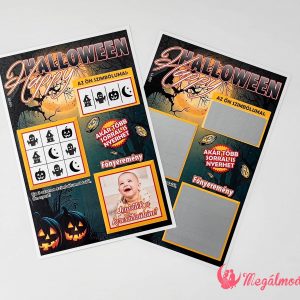 aragott tökök és sötét háttér egy Halloween témájú felkérőn