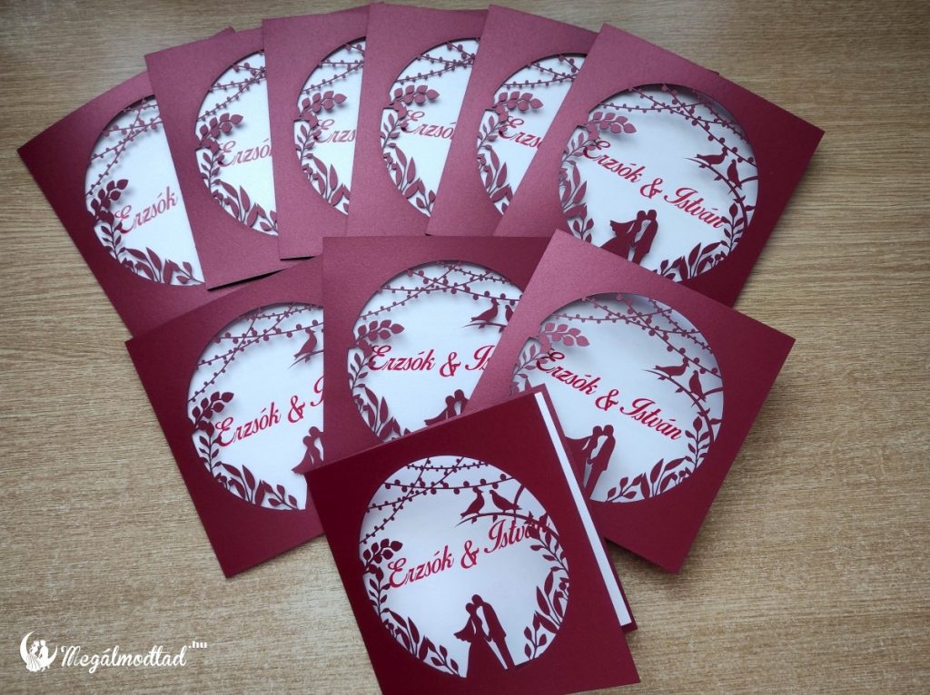 Egyedi lézervágott esküvői meghívók 2026-ra, karácsonyi ajándéknak is tökéletes választás